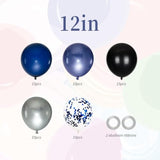 60Pcs Navy Blue & Black Balloons - Metallic & Confetti for Graduation Party