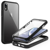 Jetech Case For Xr 6.1-Inch With Built-In Anti-Scratch Screen Protector, 360 Degree Full Body Rugged Phone Cover Clear-Back (Black)
