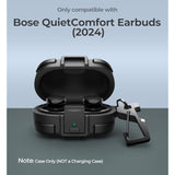 For Bose Quietcomfort Earbuds Protective Case With Drop-Proof Lock, Shockproof Rugged Bumper Cover With Carabiner & Keyring For Bose Quietcomfort Earbuds 2024 Black?Charger Not Included?