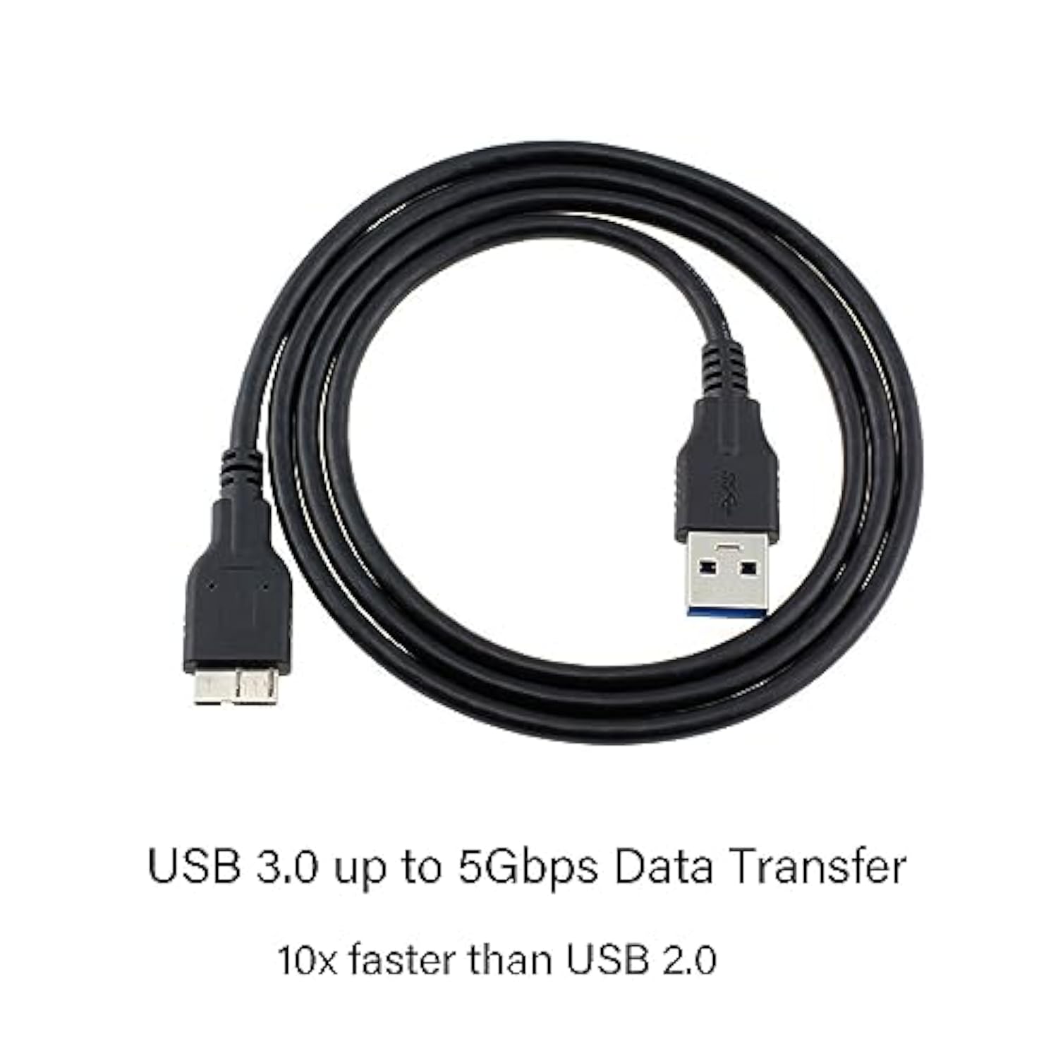 Usb 3.0 Hard Drive Cable, Usb-A To Micro B Cable Compatible With Samsung Galaxy S5, Note 3, Note Pro 12.2, Camera, Wd Toshiba Seagate Hard Drive And More Usb 3.0 5Gbps Data Transfer Cord 3.3Ft