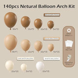 Neutral Balloon Garland Kit 140pcs | Brown Beige Nude Tan Arch Baby Shower