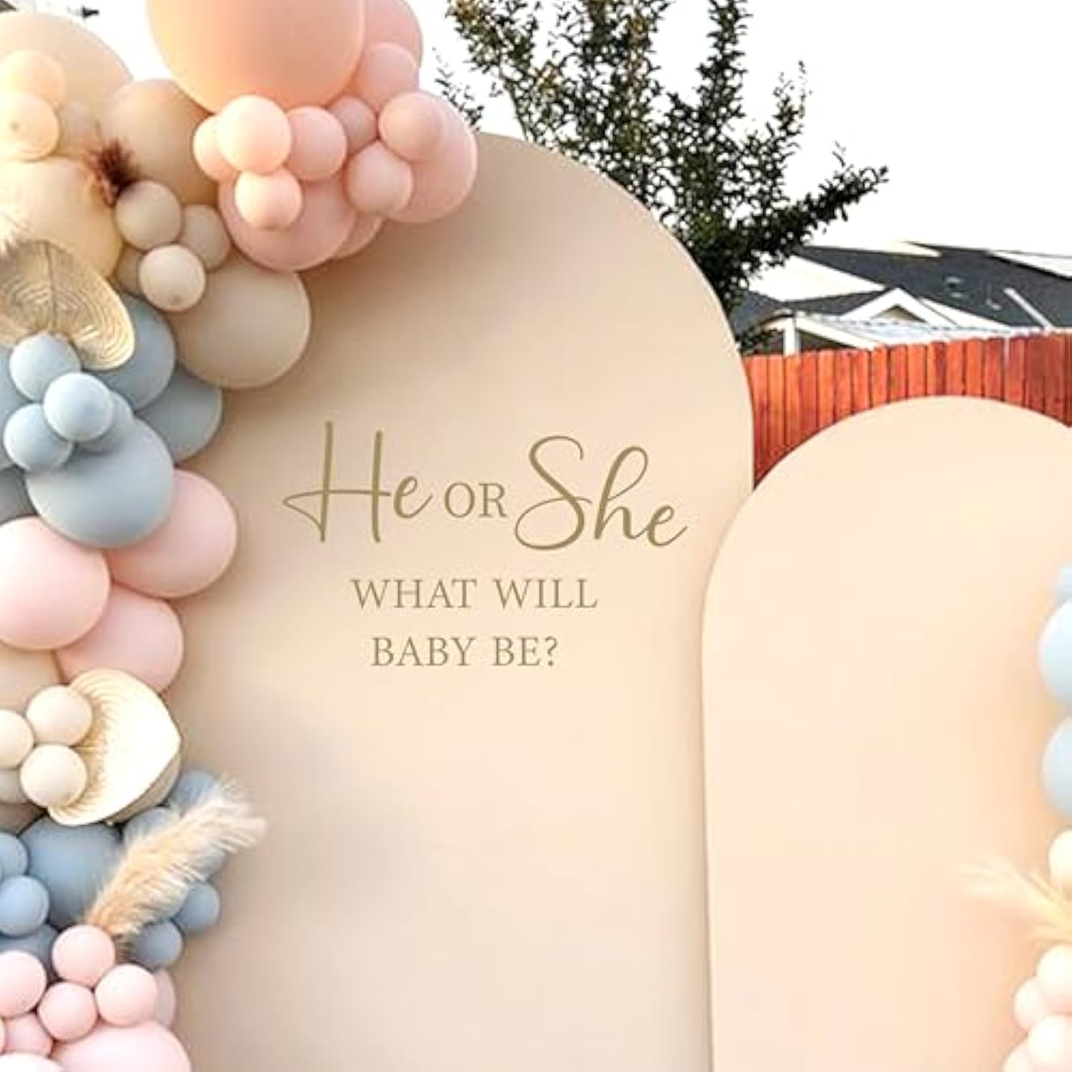 He Or She What Will Baby Be Gender Reveal Party Decal - Gender Reveal Party Decorations,Boy Or Girl Baby Shower Backdrop Sign Photo Props