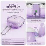 For Samsung Galaxy Buds Pro 2 Case/Galaxy Buds Fe Case/Galaxy Buds 2/Galaxy Buds Pro/Galaxy Buds Live,With Safety Lock Housing,Accessories With Keychain/Silicone Wrist Strap - Purple