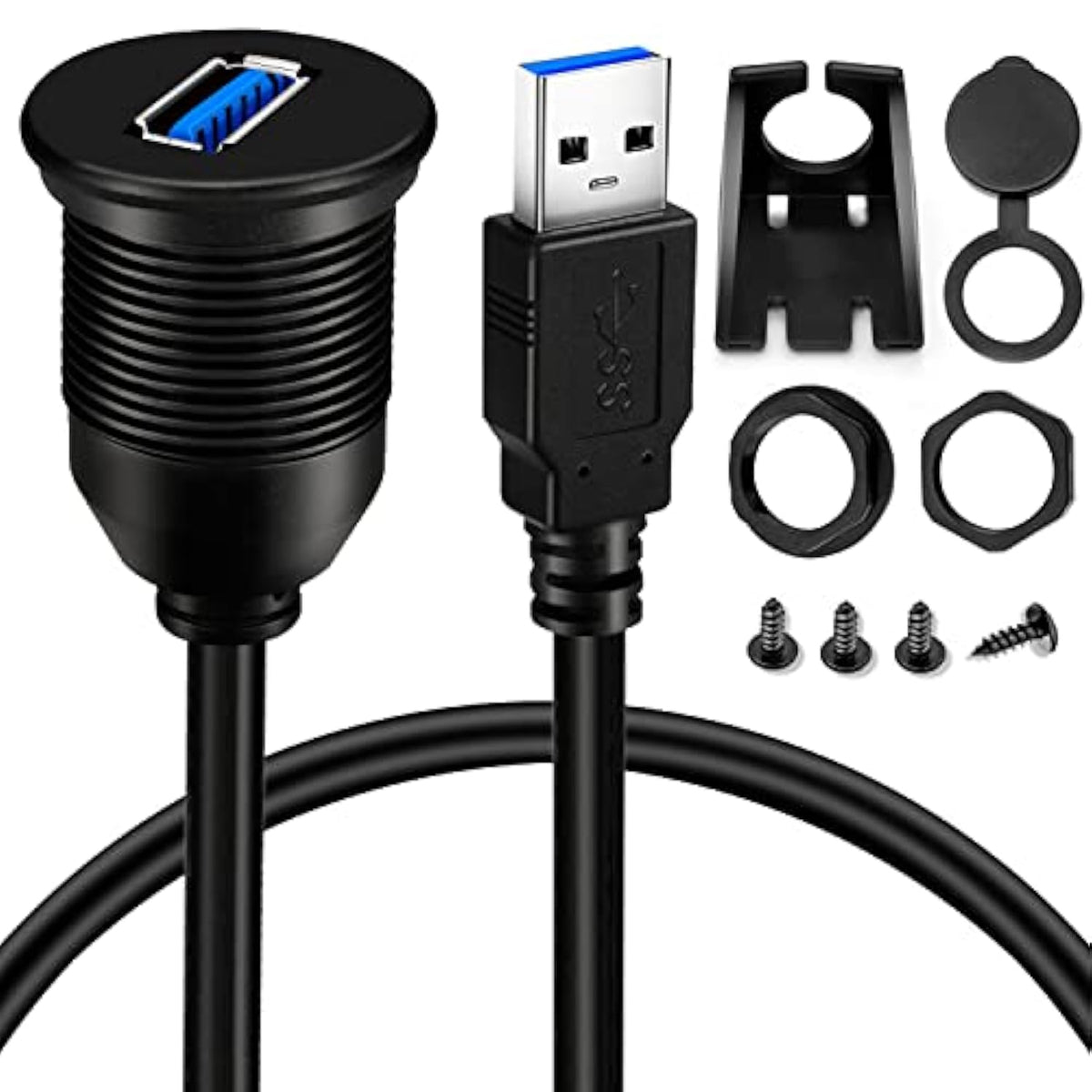 5 Pack Single Port Usb 3.0 Car Mount Flush Cable Usb 3.0 Male To Female Extens