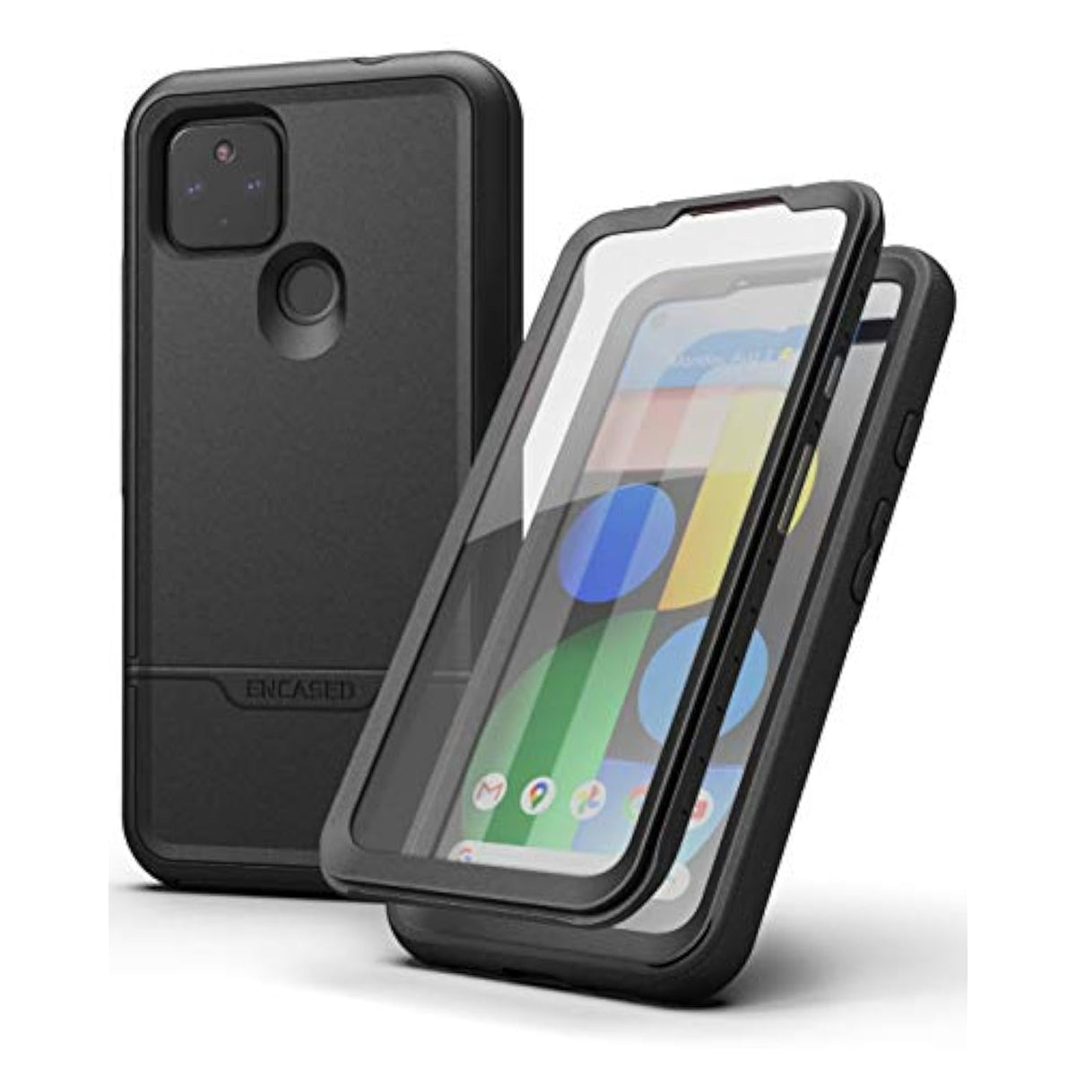 Rebelshield Designed For Pixel 4A 5G Case With Screen Protector, Heavy Duty Full Body Protective Cover With Build-In Screen Guard For Google Pixel 4A 5G - Black