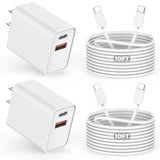 10Ft Iphone 16E Fast Charger,2Pack 20W Dual Port Usb C+A Power Adapter 10Foot Long Usb C To C Fast Charging Cable Cord Quick Charging For Iphone 16E/16/16 Pro/15/15 Pro/Pro Max/Plus,Ipad Pro/Air/Mini