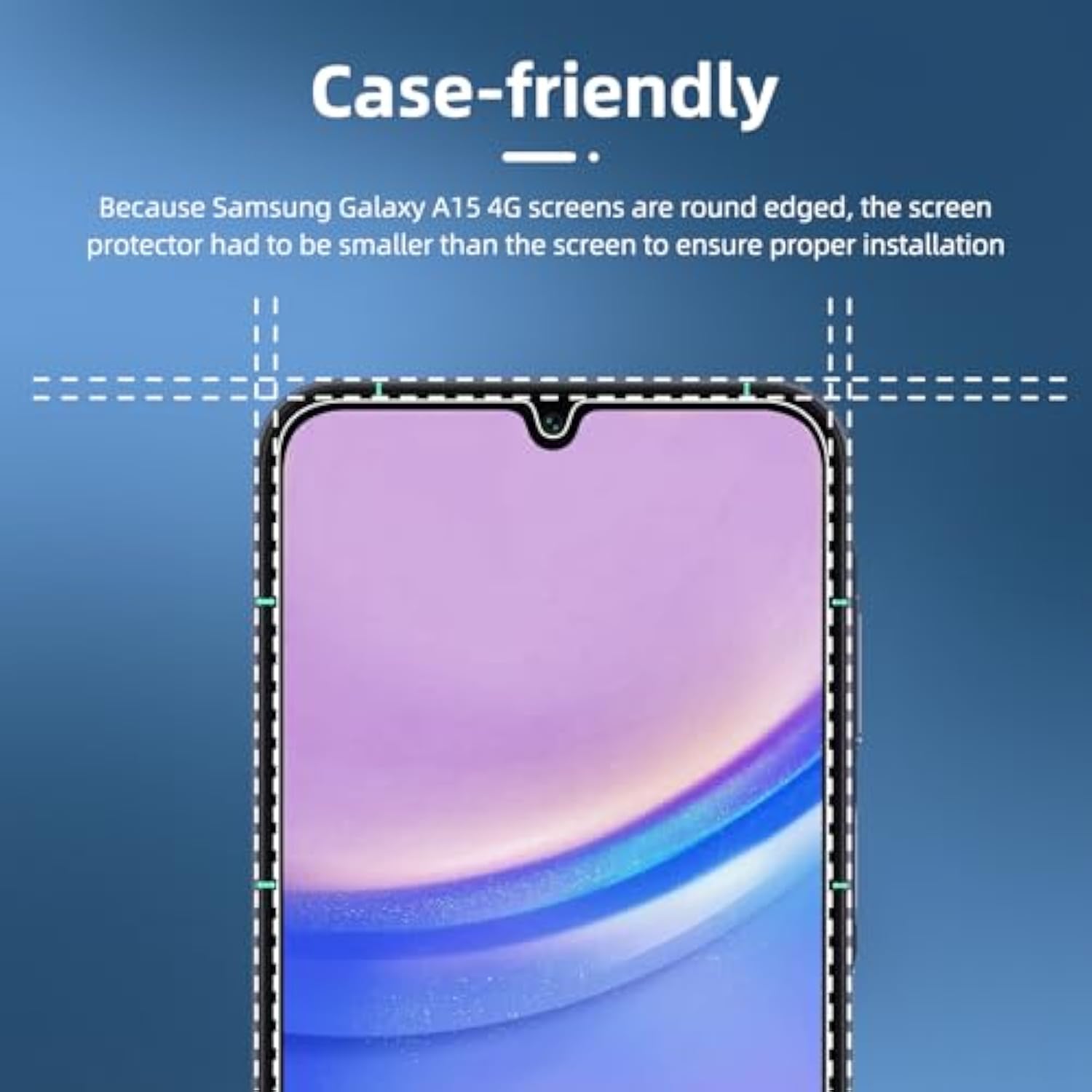 3-Pack Samsung Galaxy A15 4G/5G Tempered Glass Screen Protector Bubble-Free