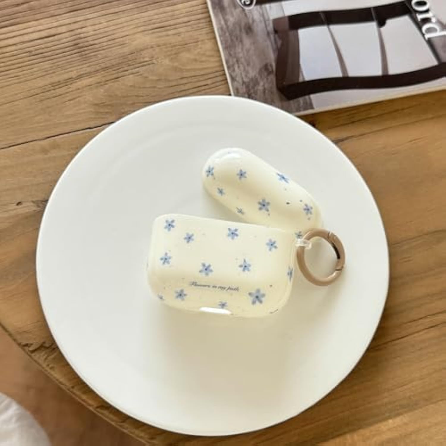 Compatible With Airpods Pro 2Nd Generation Case Flowers Soft Tpu With Cleaner Kit Keychain For Airpods Pro Case Shockproof Floral For Girls Women Airpods Pro 2Nd/1St-Blue