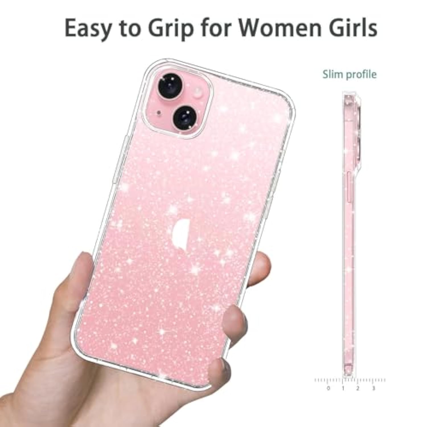 Compatible With Iphone 13 Mini Case, Bling Sparkle Soft Tpu Anti-Scratch Shockproof Protective Phone Bumper, Women Girls Cute Slim Phone Case, Clear Glitter