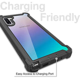 Case For Samsung Galaxy Note 10 Case With Screen Protector, Full Body Protective Hybrid Dual Layer Shockproof Acrylic Back Case Cover For Galaxy Note 10 5G 6.3 Inch (Black)