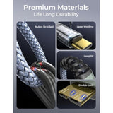 External Hard Drive Cord 10Gbps Micro B To Usb C External Hard Drive Usb C To Micro B Cable Nylon Braided For Macbook Air/Pro, Seagate, Wd Toshiba, Ssd, Iphone, Ipad, Camera, 1.6Ft, Grey