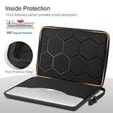 Hard Laptop Sleeve With Accessory Pouch Compatible With 13 Inch Macbook Air M4 2025 M3 2024, 14 Inch Macbook Pro M4/M3/M2, Surface Laptop Waterproof Case, Black