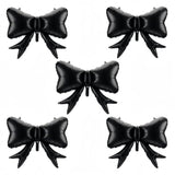 5Pcs Black Bow Balloons Retro Classic Gothic Palace Princess Wedding Decor