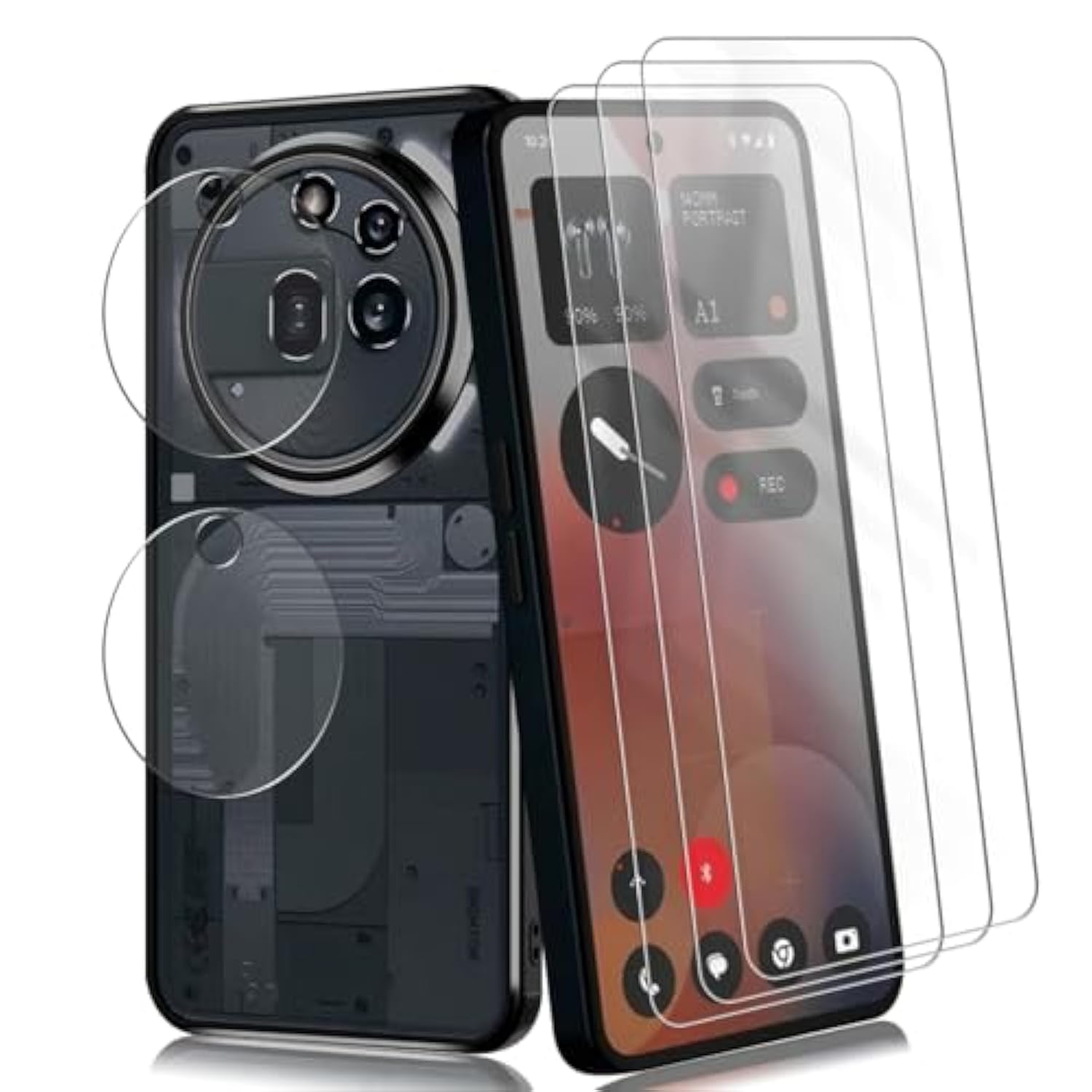 3+2 Pack Tempered Glass For Nothing Phone 3A Pro Screen Protector With Camera Lens Protector, 9H Hardness, Hd Clear Film, Case Friendly, Screen Protector For Nothing Phone 3A Pro