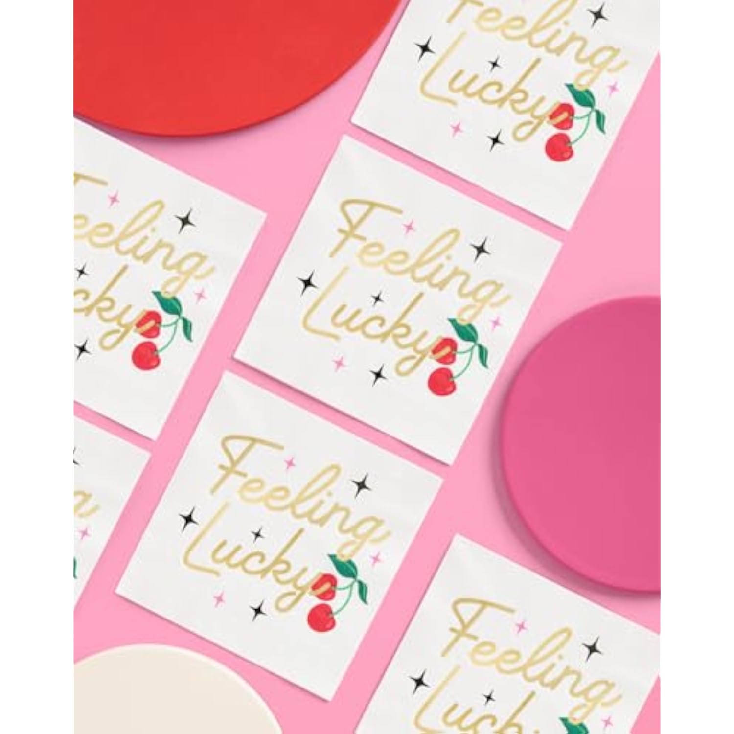 Feeling Lucky Napkins - 3-Ply, 25 Pcs | Casino Bachelorette Decoration, Vegas Birthday Party Tablescape, Poker Night Dinner Setting, Bach Decor