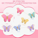 20PCS Butterfly Table Centerpieces, 3D Golden Butterfly Party Decor for Birthday & Baby Shower