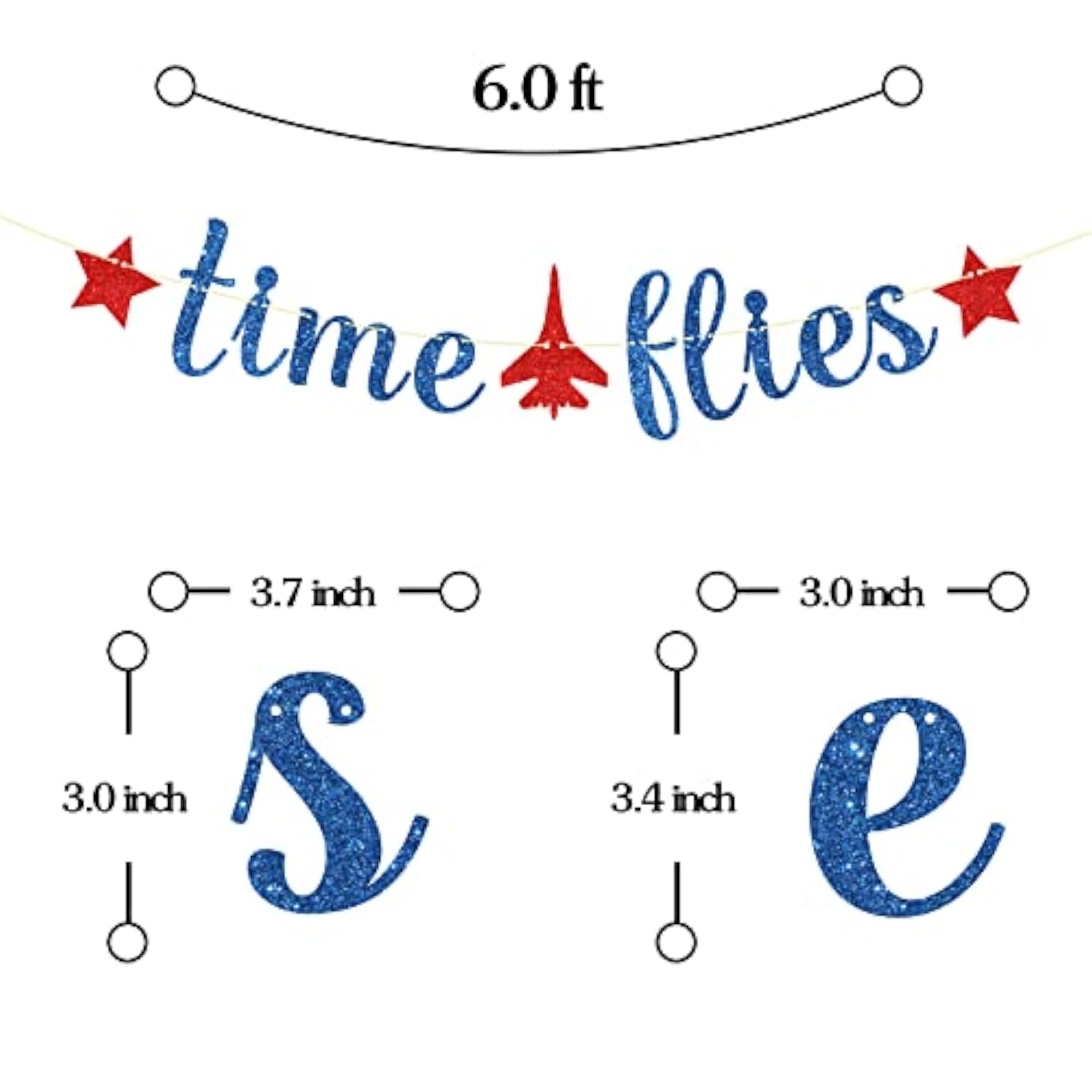 Time Flies Banner, Airplane Birthday Sign, Airplane Aviator Adventure Themed Boys Girls Kids 1St 2Nd 3Rd 4Th Birthday Party Decorations