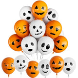 60Pcs Halloween Balloons - Ghost, Pumpkin, 12" Latex Party Decor in 6 Spooky Styles