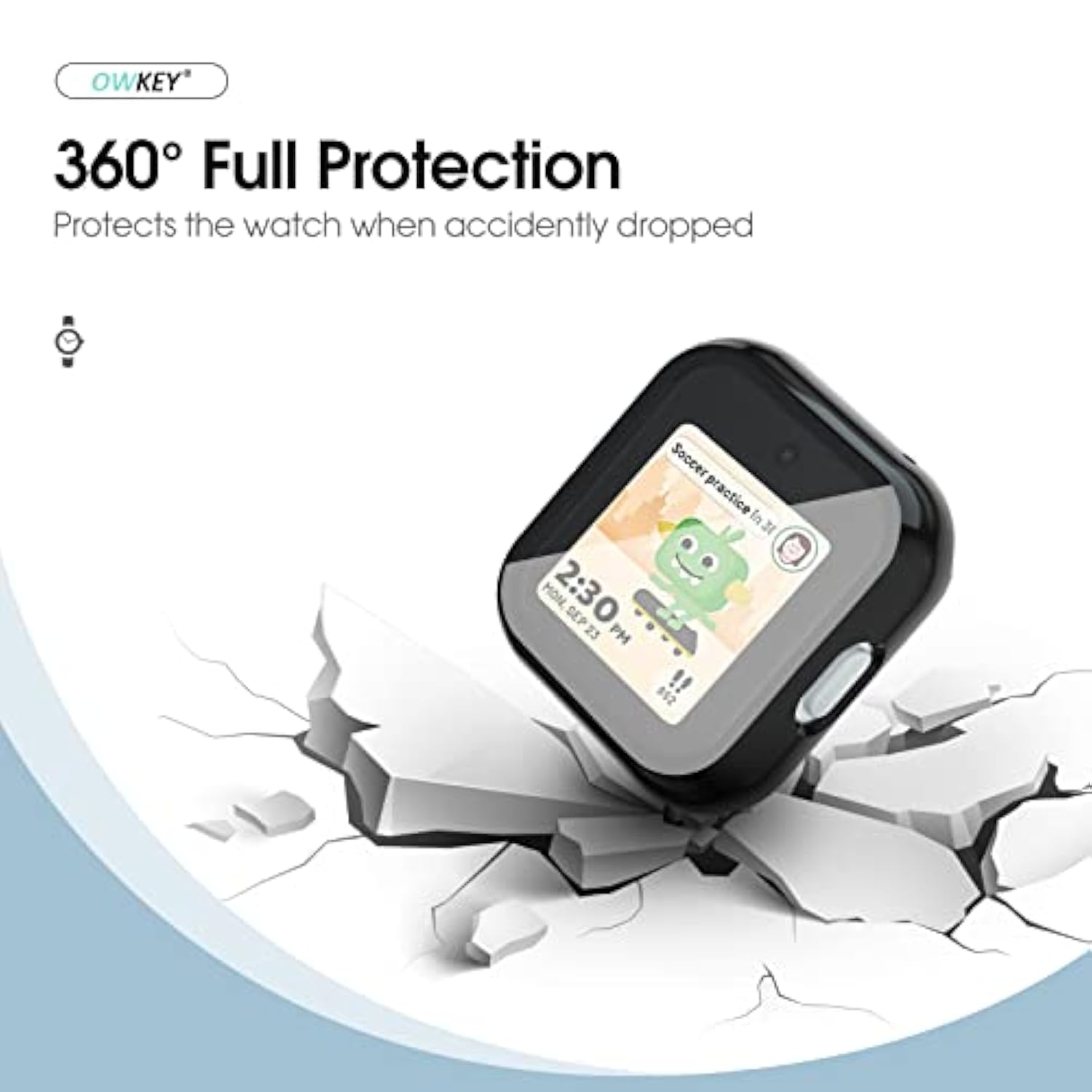 For Syncup Kids Watch Screen Protector, Upgraded 3Pack Hard Pc & Tempered Glass T-Mobile Sync Up Kids Watch Screen Protector Case Cover For Kids, Anti-Scratch And Touch Sensitive