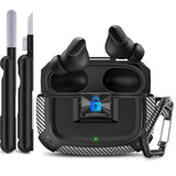 Beats Studio Buds/Buds Plus Locking Case Cover with Lock Clip & Cleaner Kit Pen, Impact and Smudge Resistant Case Cover for Men and Women, Black