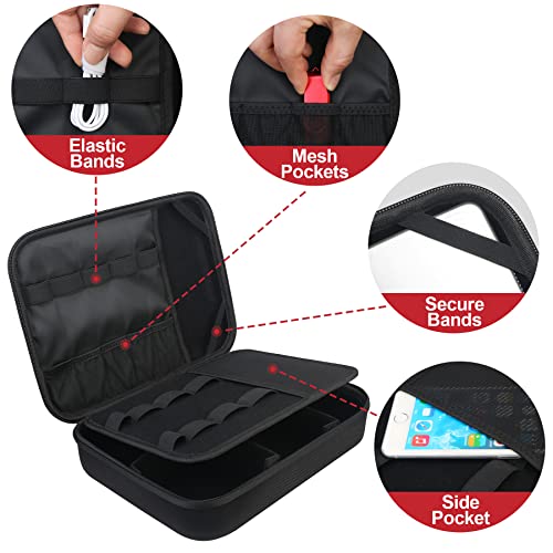 Electronic Organizer Travel Cable Organizer Bag Electronic Accessories Case Portable Tech Organizer For Tablet Apple Ipad 11In, Hard Drives, Cables, Chargers, Iphone, Power Bank, Black