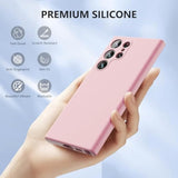 Silicone Case Compatible With Samsung Galaxy S24 Ultra 6.8 Inches, Tpu Rubber Gel Cover Support Wireless Charging, Anti-Scratch Shockproof Bumper Slim Fit For Galaxy S24 Ultra Case, Pink
