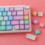 Moa Profile Keycaps,Pbt Cute Rainbow Candy Keycaps 126 Keys Dye-Sublimation Custom Keycap Set With Keycap Puller For Cherry Gateron Mx Swithes Mechanical Keyboards