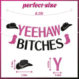Yeehaw B*Tches Banner, Black Hot Pink Glitter Bachelorette Party Decorations, Yeehaw Banner, Western Cowgirl Bachelorette Banner, Nashville Bachelorette Party Decoration Supply