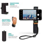 Pr-1 Smartphone Grip Handle Rig With Wrist Strap, Tripod Mount And Cold Shoe Mount For Lights And Microphones - For Iphone, Samsung, Htc, Lg, Google, Android