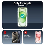 3+3+1+1-Pack, Privacy Screen Protector and Camera Lens Protector for iPhone 15 with Back Tempered Glass Film & Installation Alignment Aid, Anti-Spy,