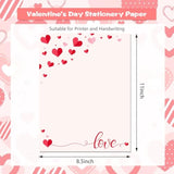60 Sheets Valentine'S Day Stationery Paper 8.5 X 11 Inch,6 Style Love Heart Letter Paper, Pink Red Writing Paper For Valentines Day Wedding Anniversary Dating Notes Greeting Invitations