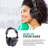 MH-100 Hi-Fi Studio Headphones with Microphone - Wired Over Ear Headphones for Gaming and Music with 3.5mm and 6.35mm Input - Comfortable Headphones