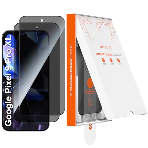 2 Pack Privacy Tempered Glass Screen Protector for Google Pixel 9 Pro XL, Anti Spy Private 9H Hardness Shatterproof Protective Film, Anti-Scratch