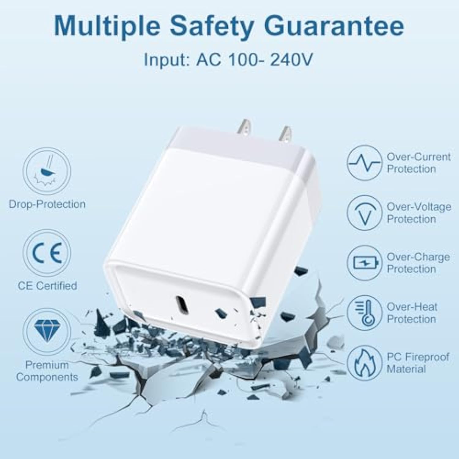 Usb C Fast Charger Block Type C Charging Block 2-Pack 20W For Samsung Galaxy S25 Ultra S25 Edge Plus S25 A17 A36 A16 5G A15 A35 A25 Z Fold Flip 7 6, C Port Android Charger Usbc Wall Plug Phone Charger