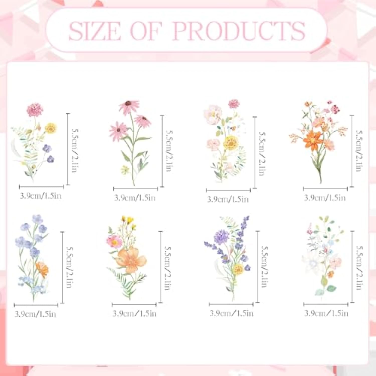 40pcs Wildflower Cupcake Toppers for Baby Shower & Birthday Cake Decorations