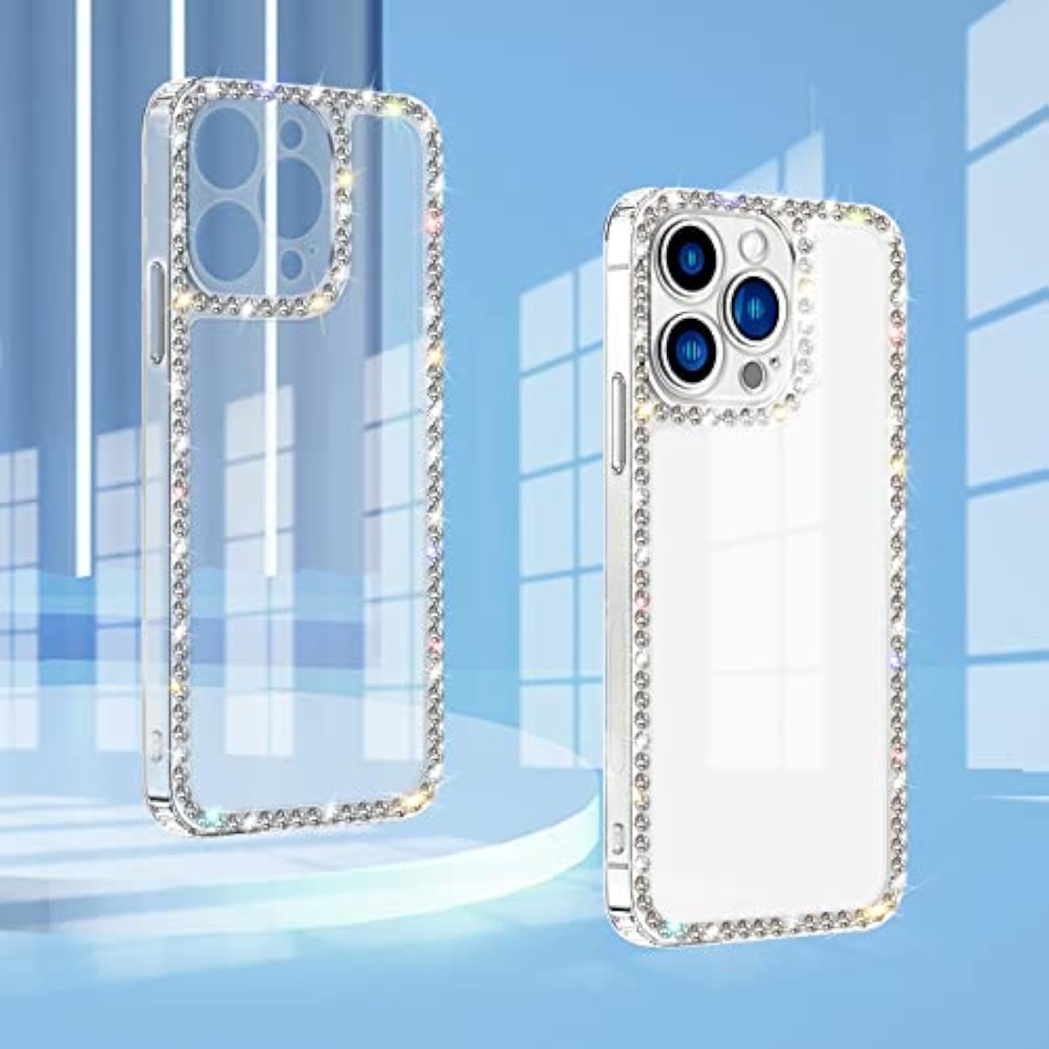 Compatible With Iphone 11 Clear Case Bling Diamond Rhinestone Cute For Girls Women Girly Case Glitter Shiny Sparkle Bumper Design Soft Silicone Luxury Fashion Protective 3D Phone Case