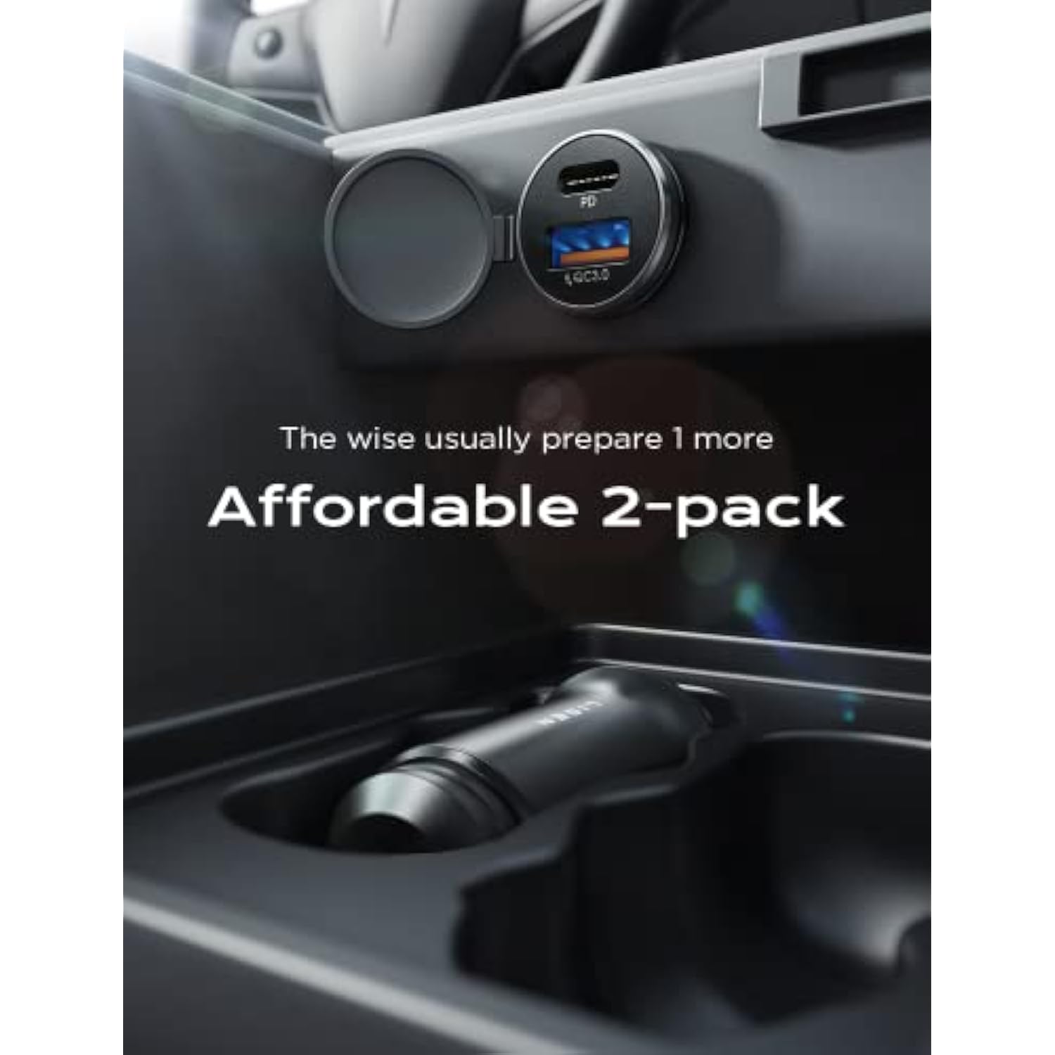 48W USB-C Car Charger Adapter [2 Pack] Fast Charging for iPhone & Galaxy