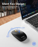 Foldable Keyboard And Mouse, Folding Bluetooth Keyboard Combo, 2.4G + Bt5.0 X 2, Full-Size Portable Travel Keyboard & Usb-C Rechargeable Wireless Mouse For Ios Android Windows Mac Os