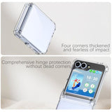 Designed For Samsung Galaxy Z Flip 7 Fe/ 6/5 Case Clear With Hinge Protection & Tempered Glass Screen Protector For Samsung Flip 6/5 Slim Full Cover Phone Protective Case - Clear