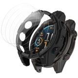 [1+4 Pack] Case With Tempered Glass Screen Protector Compatible With Garmin Fenix 8 Amoled 47Mm (Not For Fenix 8 47Mm Solar), Bumper Full Coverage Protective Soft Cases Face Cover For Fenix 8 Amoled 47Mm