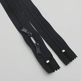 2Pcs #3 32 Inch Double Slider Nylon Coil Zipper Black With Two Long Pu