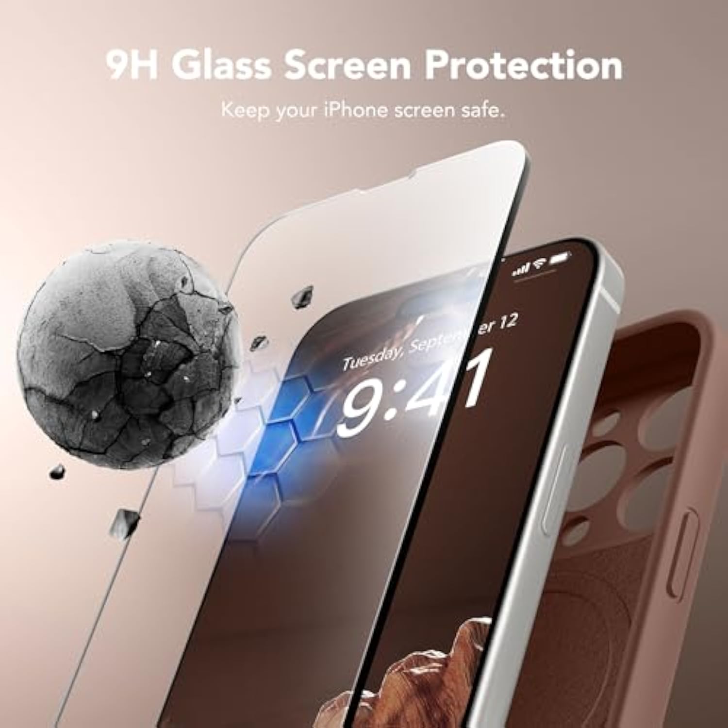 Magnetic For Iphone 14 Pro Case, Compatible With Magsafe, [Full Camera Protection][Screen Protector] Silicone Shockproof Protective Phone Case For Iphone 14 Pro 6.1", Brown