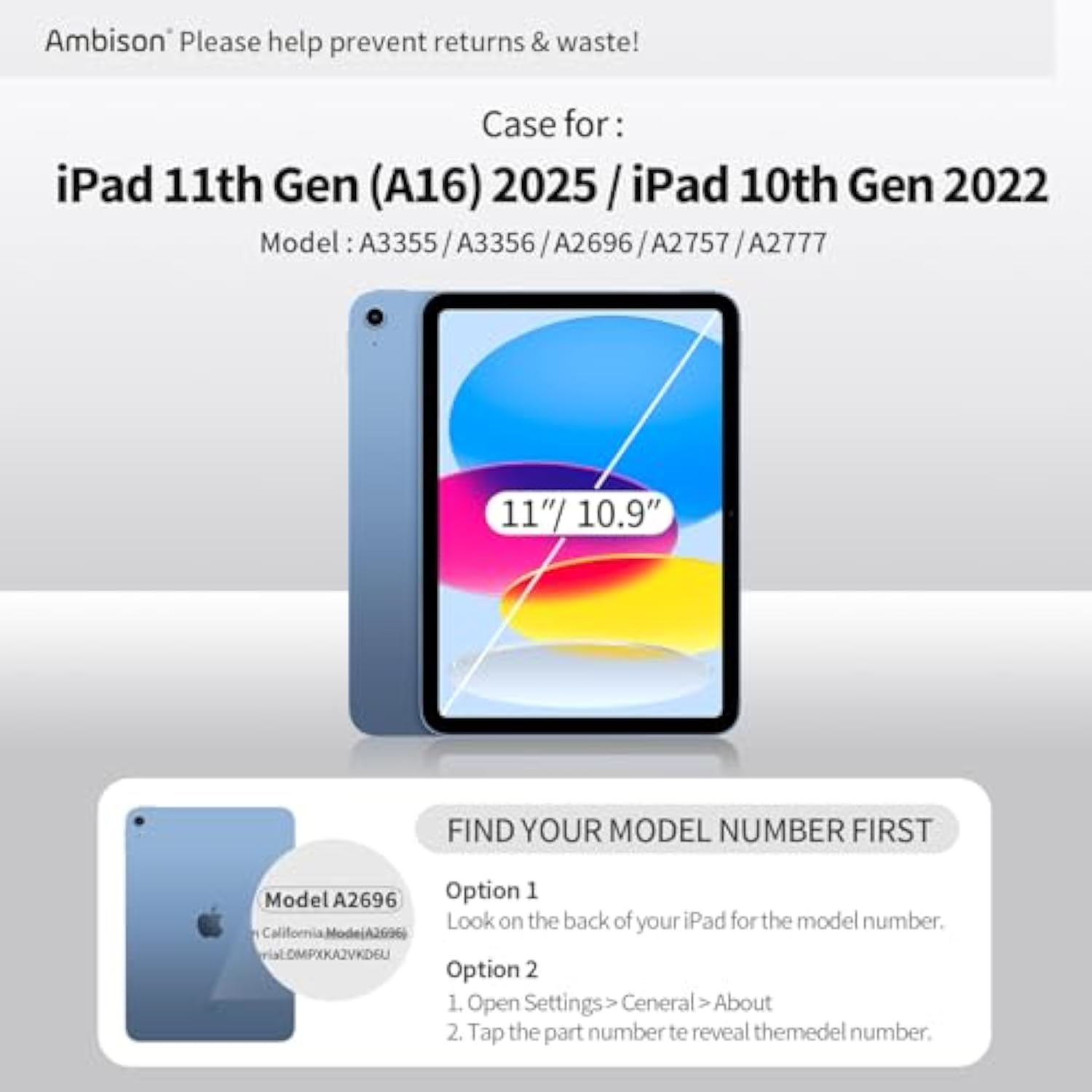 Ipad 10Th Generation 10.9 Inch 2022 For Kids Girls, With Tempered Glass Screen