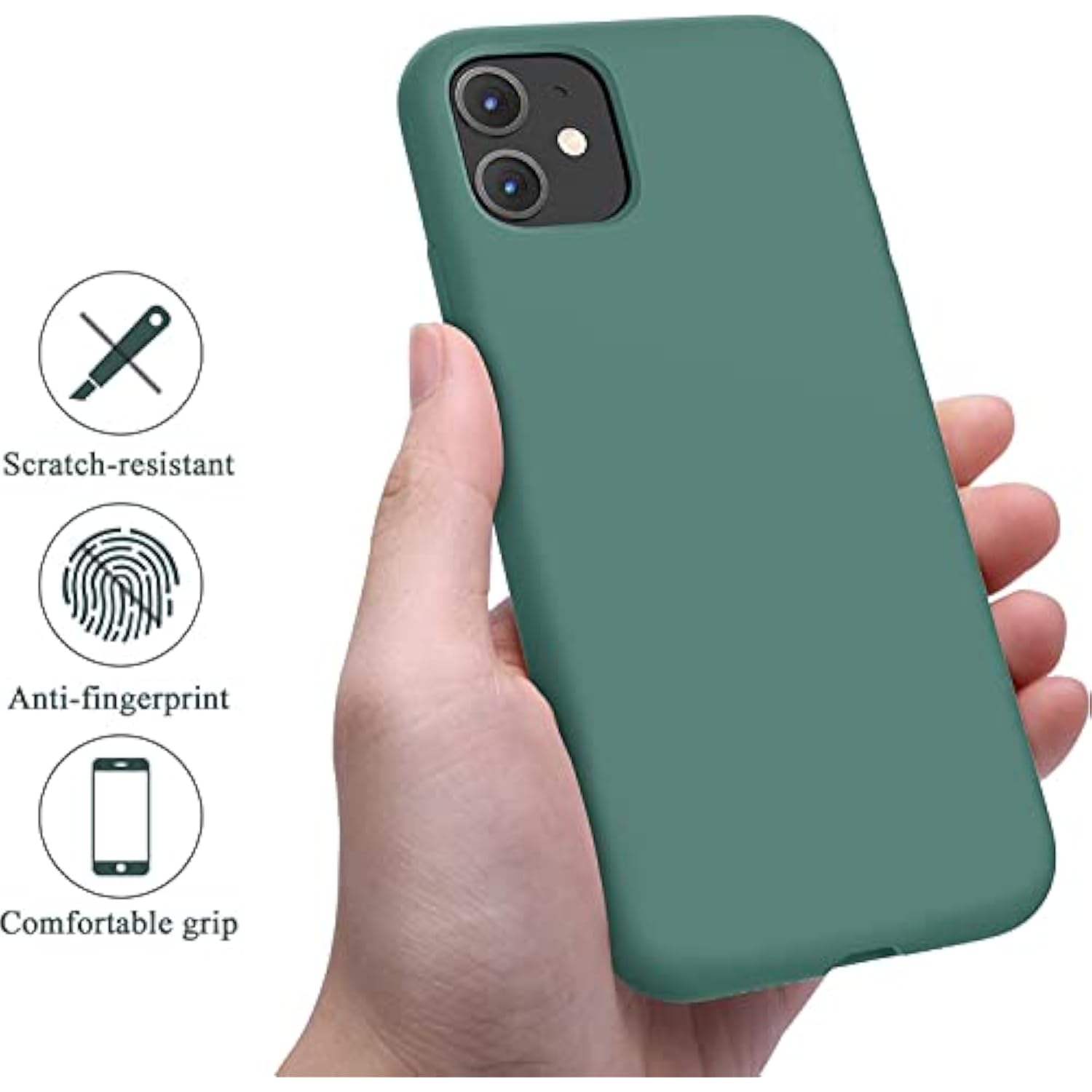 iPhone 11 Case 6.1in Slim Shockproof Anti-Fingerprint Anti-Scratch Pine Green