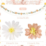 Crepe Paper Flowers Banner White Blush Pink Paper Flower Banner Spring Hanging Paper Flower Garland Paper Leaves Banner For Spring Birthday Wedding Home Decorations