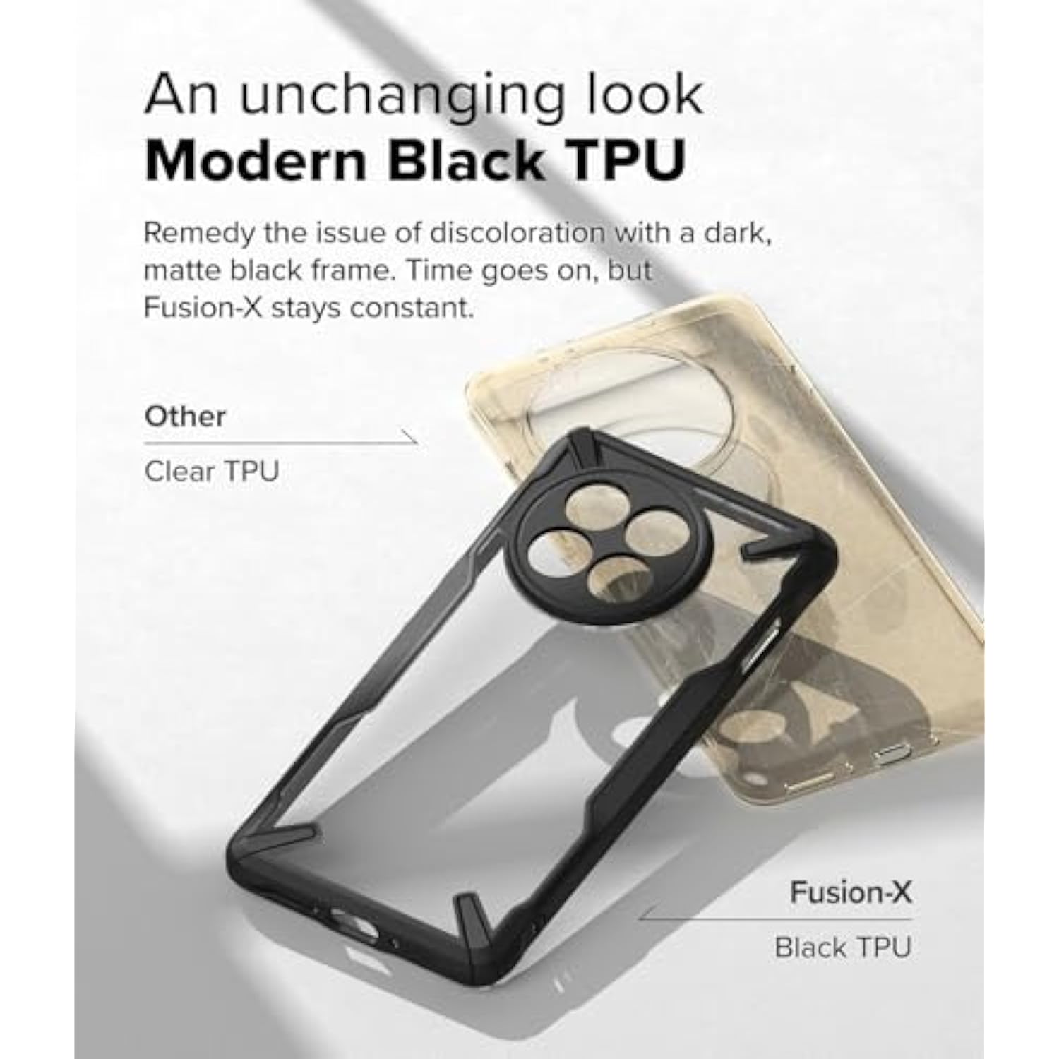 Ringke Fusion-X [Precise Cutouts for Camera Lenses] Compatible with OnePlus 13R Case, Augmented Bumper Clear Hard Back Heavy Duty Shockproof Protective Cover - Black