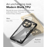 Ringke Fusion-X [Precise Cutouts for Camera Lenses] Compatible with OnePlus 13R Case, Augmented Bumper Clear Hard Back Heavy Duty Shockproof Protective Cover - Black