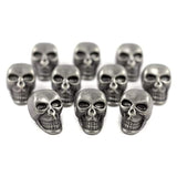 10 Pieces Skull Gray Silver Buttons. 25Mmx16Mm. (Gray Silver)