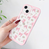 For Iphone 14 Case/Iphone 13 Case For Women Girls, Clear Cute Ribbon Bowknot Pattern Aesthetic Bow Design Transparent Slim Soft Tpu Shockproof Protective Phone Case For Iphone 14/13, Rose Bow