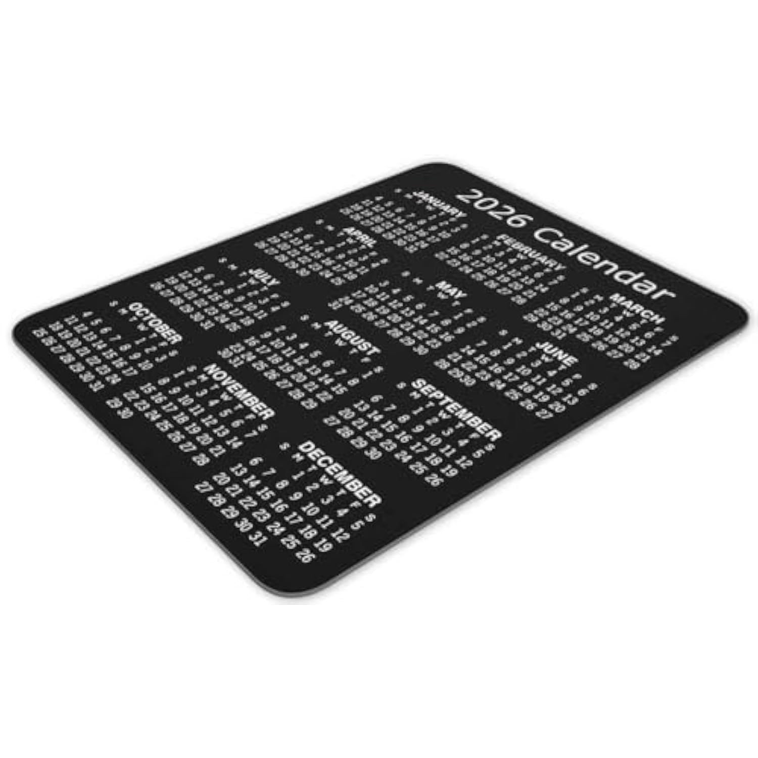 Non-Slip Rubber Mouse Pad? 2026 Calendar Vertical Edition Calendar Black Mouse Mat Mouse Pad Office Gaming Mousemat 9.5 Inch X 7.9 Inch